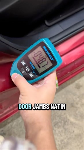 Ever wondered how we know if your car's paint is still safe to polish? 🤔💭 We use a paint thickness gauge and compare readings between the door jambs and the exterior panels. The door jambs usually have the original factory thickness, which makes them our reference point. If the panels read significantly thinner, it's a sign they've been repainted, heavily polished, or worn down, meaning we need to detail them with extra care. #CEB #Autodetailing #PaintCorrection #DetailingTips #CarCare | Clean