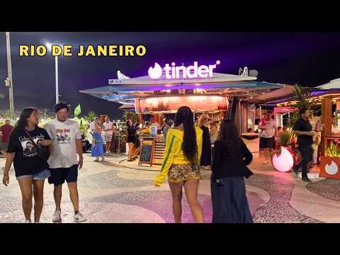 COPACABANA AT NIGHT — WALKING ALONG THE RIO DE JANEIRO WATERFRONT【4K】🇧🇷