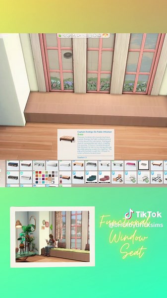 window seats are one of my fav custom builds to make ! #thesims4 #simstok #speedbuild #sims #building #simsbuilds #thesims #simsasmr