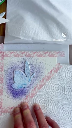 I had spare polymer clay heart so I thought I could use it for the butterfly card 🦋💛#craft#card#artandcraft#blowpens