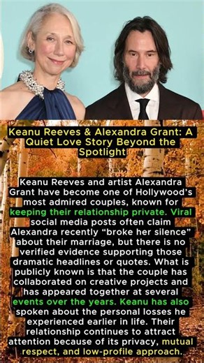 Keanu Reeves & Alexandra Grant: A Quiet Love Story Beyond the Spotlight