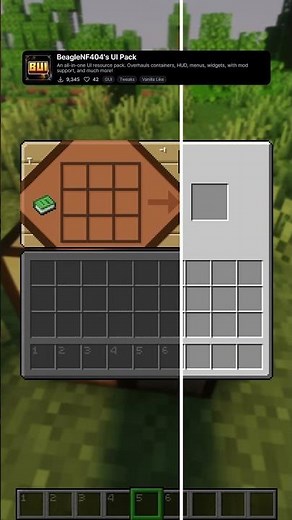 Best Minecraft GUI Resource Pack: BeagleNF404's UI Pack #minecraft #shorts #mc