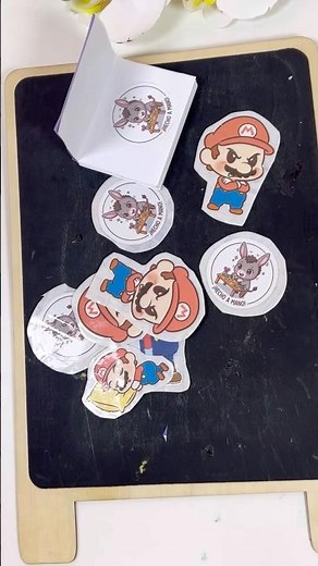 DIY Mario Bros Stickers: ¡Haz tus propias pegatinas! ⭐️📦 #shorts