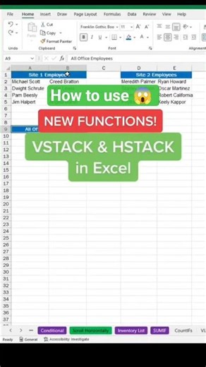 How to Use VSTACK & HSTACK Functions in Excel | Merge Data Like a Pro 🚀