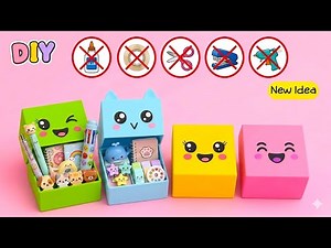 DIY Easy Origami Gift Box | No Glue, No Scissors |Cute Organizer |Paper Craft |How to|School Project
