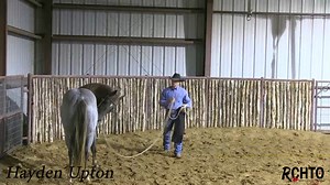 Great video! Hayden Upton demonstrates this unique side reining method to help soften and start 2yr olds that allows him too: *Teach the horse to yield to pressure in a safe manner. *Why this method is to get bend NOT steering. *Why you need to over expose your horse to pressure a little at this stage. *Be aware of what your horse’s feet are doing because that represents what his mind is thinking. *Why you need to exaggerate the amount of bend you have at this stage. *Why he keeps so much forwar
