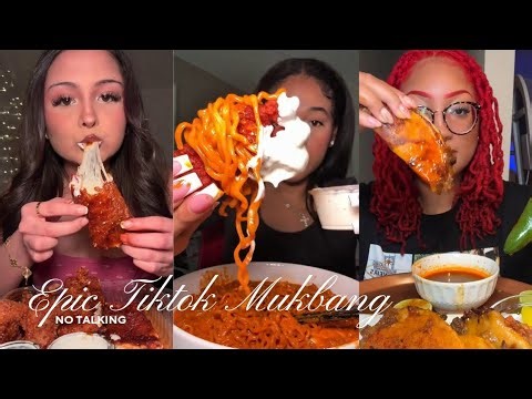 🍜🌮🔥 No Talking TikTok Mukbang Compilation | Buldak, Dave’s Hot Chicken, Birria & More!