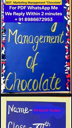 BST Project Class 12 | Marketing Management Project on Chocolate | Complete Project File with PDF