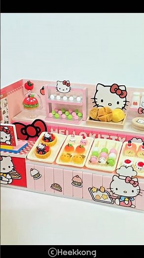 #shorts DIY Miniature HELLO KITTY BAkERY SHOP♥Making Cute Hello kitty Bread♥