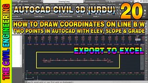 How to Draw Coordinates between Two Points on Line in AutoCAD with Elev Slope & Grade Lesson 20
