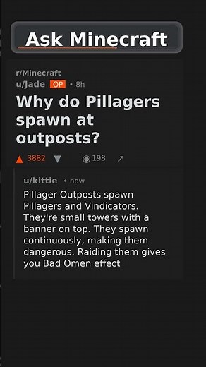 Why do Pillagers spawn at outposts? #MinecraftReddit