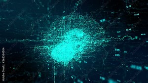 AI Artificial intelligence big data digital robotic brain deep learning - Conceptual animation 3D render