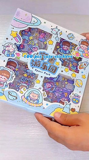 Cute 100-Piece Kawaii Sticker Box for Kids