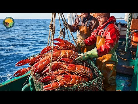 How Farmers Raise Lobsters on Floating Farms: Catching Tons of Lobsters | Farming Documentary