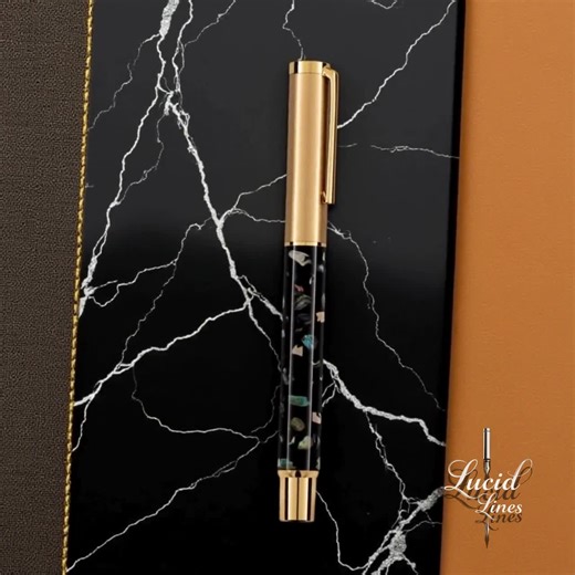 Luxury Abalone Shell Fountain Pen: Iridescent Resin, Gold Cap - Etsy