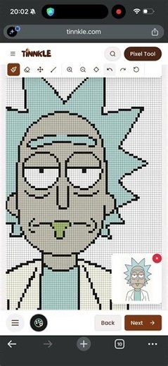 make a Rick tapestry crochet blanket pattern with Tinnkle pixel generator #pixelart #c2c