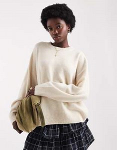 ONLY oversized slouchy sweater in beige | ASOS
