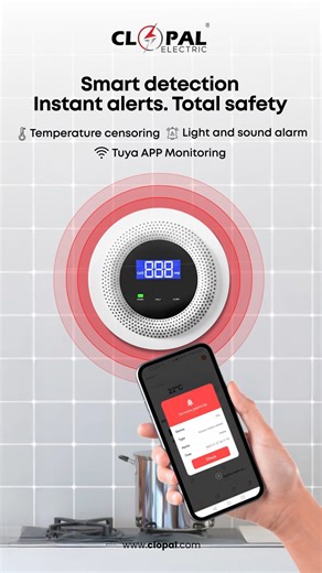 4.4K views · 18 reactions | Temperature sensing, light & sound alarms, and instant notifications. Safety has never been this smart. Buy Now: https://clopal.com/collections/wifi-switches/products/clopal-wifi-combustible-gas-leak-detector-lcd-display-smart-gas-alarm-sensor-gas-leak-detector-supports-app-remote-alarm #Clopal #sensoryfriendly #ClopalElectric | CLOPAL | Facebook