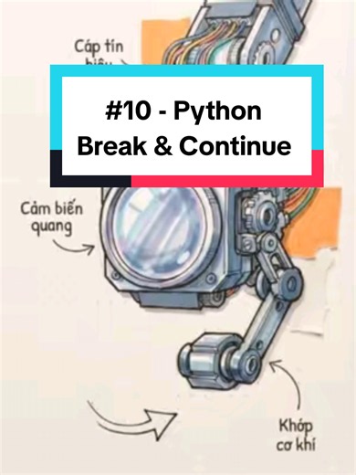 🚀 LẬP TRÌNH PYTHON CHO NGÀNH ĐIỆN – TỰ ĐỘNG HÓA 📘 BÀI 10: LỆNH BREAK VÀ CONTINUE Bài học hướng dẫn sử dụng break để kết thúc vòng lặp và continue để bỏ qua lần lặp hiện tại. 📌 ỨNG DỤNG THỰC TẾ: Dừng quá trình khi phát hiện sự cố hoặc bỏ qua dữ liệu cảm biến không hợp lệ. 📞 Zalo: 086.916.8812 ▶️ YouTube: TechVis Automation 🌐 Website: techvisautomation.com #TechVisAutomation #Python #Break #Continue #DienTuDongHoa