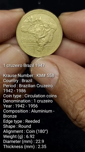1 cruzeiro Brazil 1947 #brazil #brazilian #coin #coins