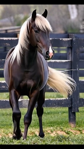 Meet the chocolate palomino—a true showstopper! With its rich dark brown coat and striking creamy mane and tail, this beauty is pure elegance in motion. 🐎💛 A coat like melted chocolate, a mane like spun gold—nature’s perfect contrast. #ChocolatePalomino #HorseBeauty #EquestrianLife #GoldenElegance | Horse Grapevine