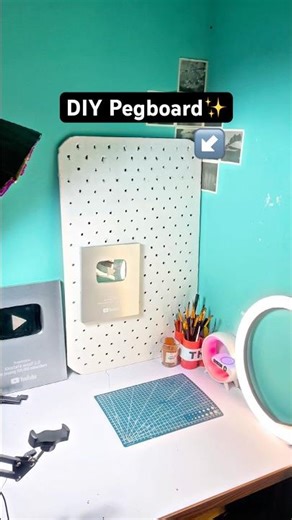 I made a desk decor pegboard ✨ #deskdecor #decoration #artzarc #pegboard