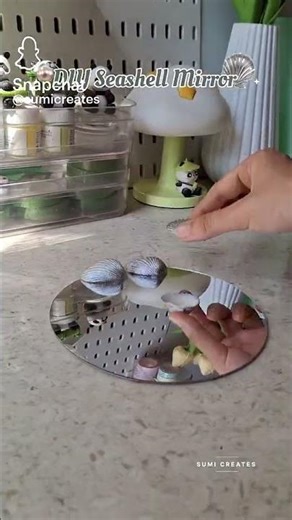 DIY seashell mirror 🪞🦪🌷#diy #handmade #mirrordecor👀🧿