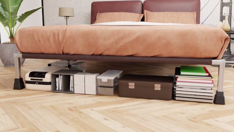 3, 5 or 8 inch Bed Risers Heavy Duty, Adjustable Furniture Risers for Bed, Sofa, Table, Chair, Support up to 1500 Lbs (Set of 9, Black)