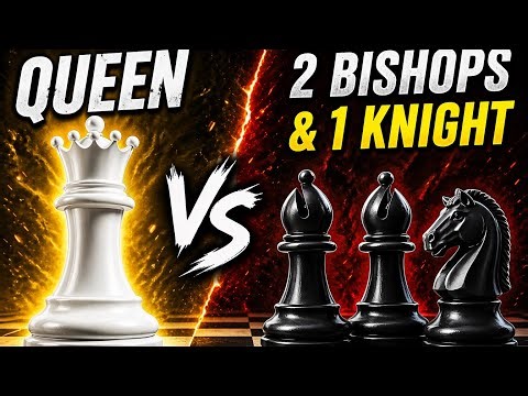♛ Queen vs ♝♝ 2 Bishops ♞ 1 Knight ! EPIC Chess Fight!