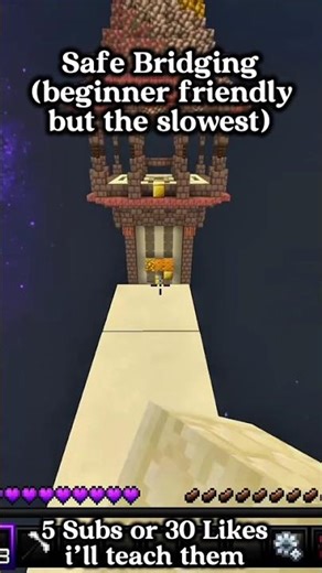 Best bridging methods for minecraft bedorck edition #minecraftbridging #minecraftbedrock #bedwars #