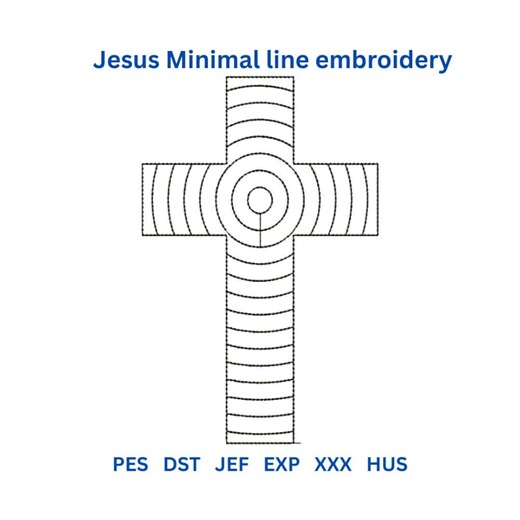 Minimal Christian Cross Embroidery Design | Religious Line Pattern (digital Download) - Etsy