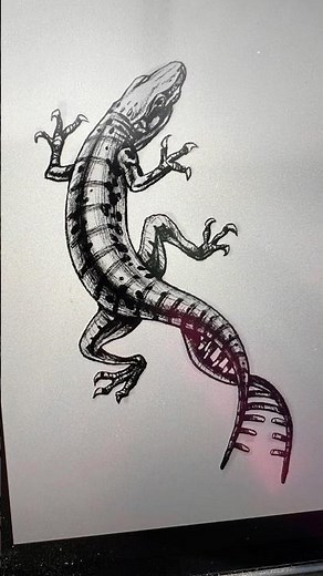 Lizard Drawing Process | #procreate