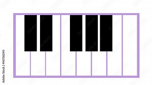 Piano Tuts Cartoon Animation in Transparent Background. Suitable for Musical Video Content