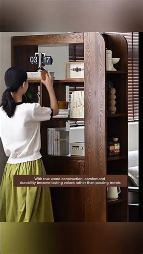 Solid Walnut Entryway Cabinet with Partition #cabinet #console #bookcase