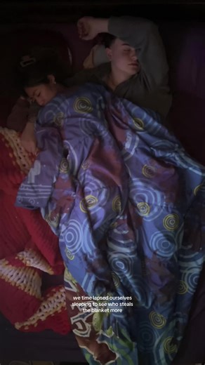 Sleeping Time Lapse: Who Steals the Blanket More?