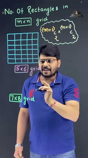 Rectangles in an m×n Grid 🔥 Golden Trick | #mbavalley | #mbaentrance
