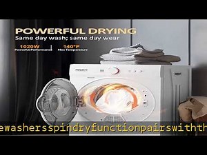 ROVSUN 25LBS Full Automatic Washing Machine and 1.8CuFt Portable Clothes Dryer Set, Compact Laundry