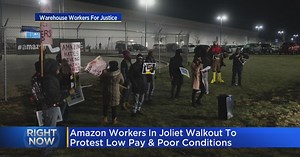 Amazon workers in Joliet walkout to protest low pay, poor conditions on 'Cyber Monday'