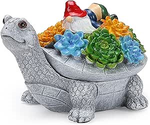 Ashtray, Turtle Ashtrays Ash Tray for Outside Patio, Smokeless Indoor Outdoor Ashtray with Lid Drunk Gnome Decor, Cute Cool Smoking Cigarettes Accessories Smokers Gifts for Men Women