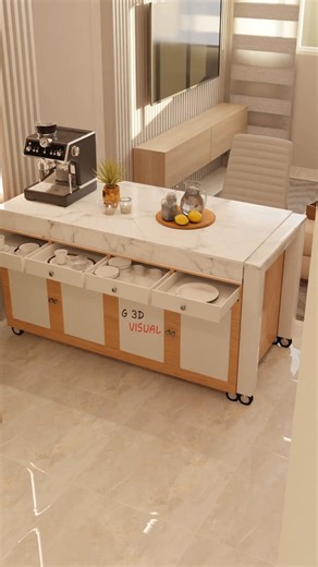 Kitchen Island That Expands Into a Dining Table | Smart Furniture Design