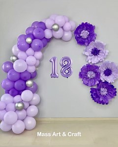 Floral Theme balloon decoration for 18th birthday | MASS Art and Craft