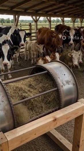 DIY Hay Feeder Machine for Cows | Smart Farm Hack! #Shorts