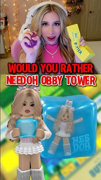 WOULD YOU RATHER “NEEDOH” OBBY ROBLOX TOWER! 🧈🥟🟦