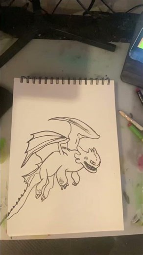 Drawing toothless from how to train your dragon