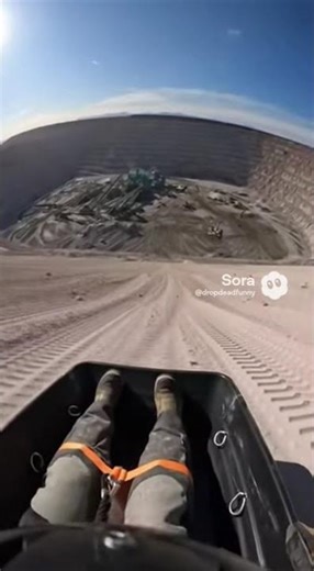 Gravel Chute Sled Drop in Open-Pit Mine