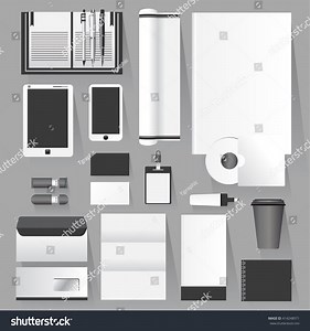 White Corporate Identity Template Orange Origami Stock Vector (Royalty Free) 414248971 | Shutterstock