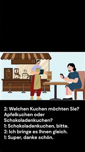 Learn German A1 with simple café dialogue! Watch this easy conversation #learngerman #deutschlernen