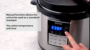 Zavor LUX Edge, 8 Quart Programmable Electric Multi-Cooker: Pressure Cooker, Slow Cooker, Rice Cooker, Yogurt Maker, Steamer and more - Stainless Steel (ZSELE03)