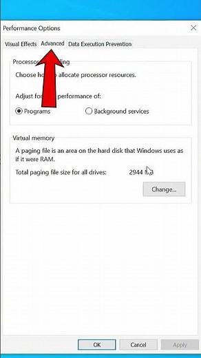 Set Paging File Size in Windows