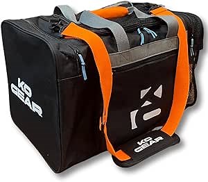 Gym Bag for Boxing Gear with Breathable Mesh Compartments for Drying Gloves and Wraps, Black